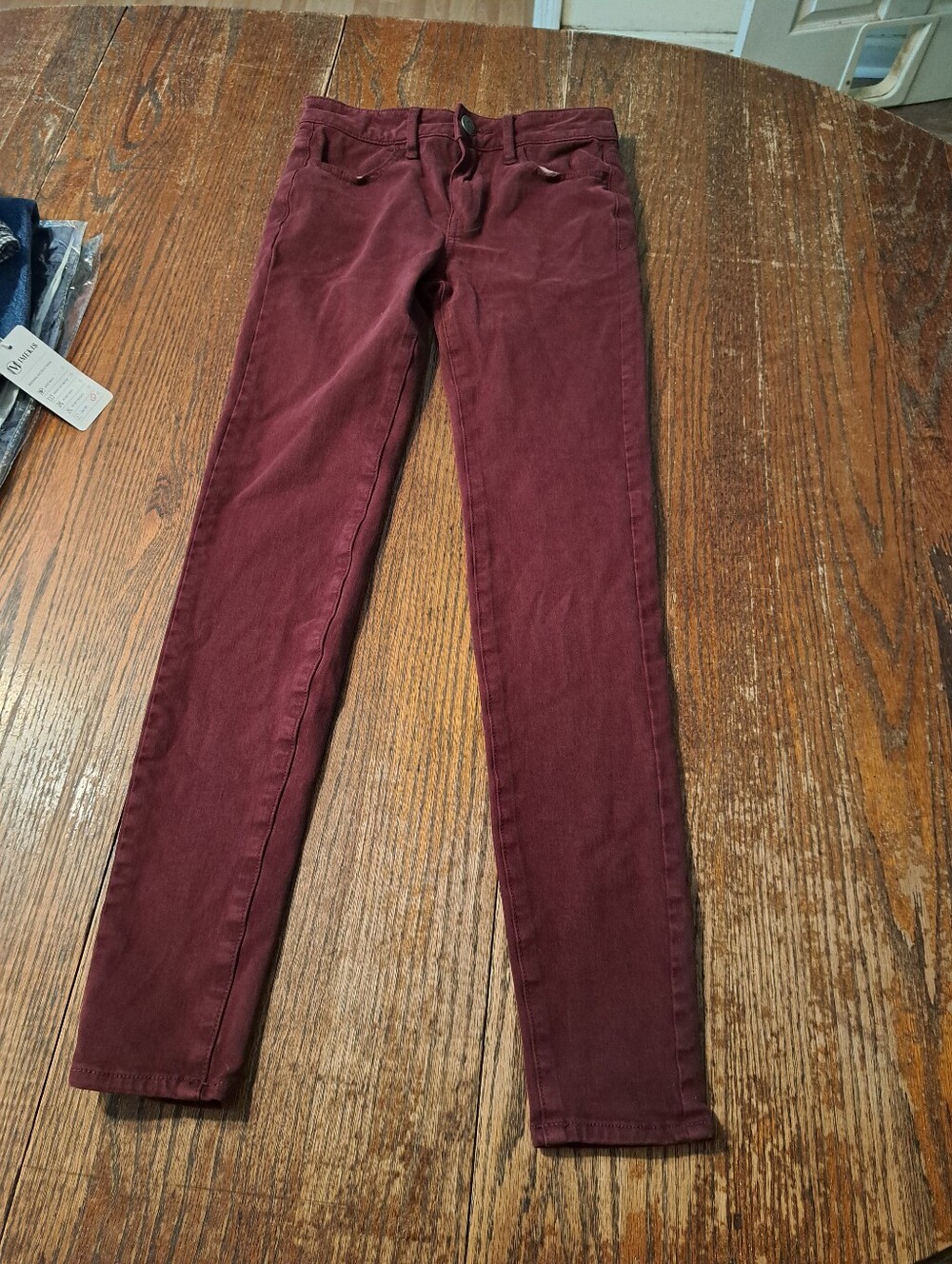 00 American Eagle Red Hi Rise Jegging Skinny Pants Jeans Super Stretch X4